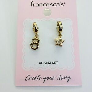 Francesca's Collections Gold Number 8 and Star Charm Earring Set